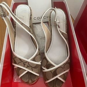 Coach espadrille sandals Kara wedge size 7